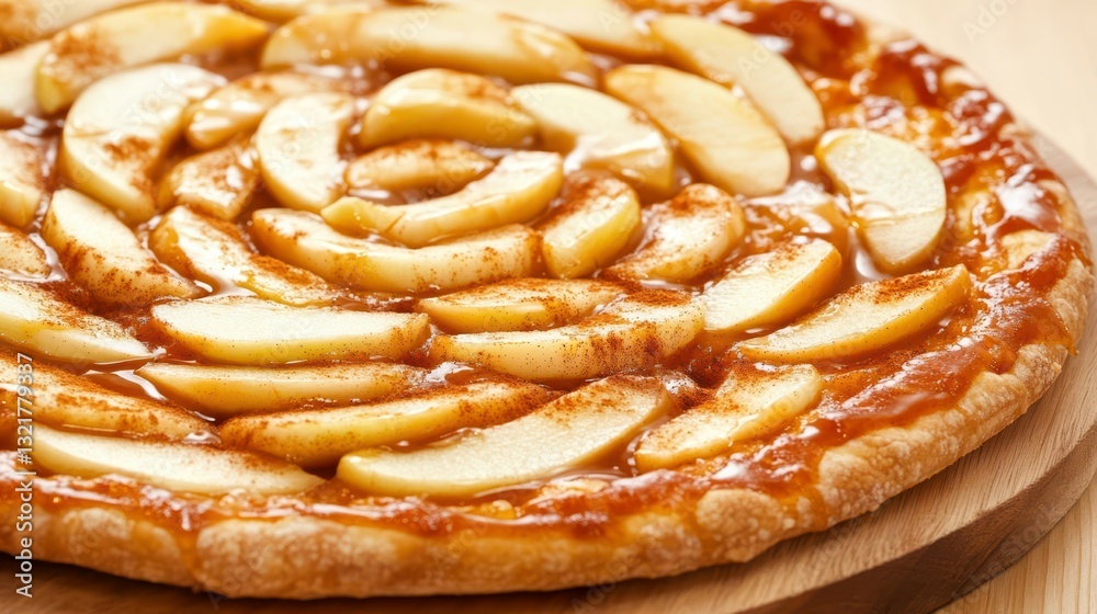 Apple Tart Delight: An overhead shot of a freshly baked apple tart, artfully arranged and glistening with a golden glaze, showcasing a perfect culinary creation Apple Tart Delight: An overhead shot of a freshly baked apple tart, artfully arranged and glistening with a golden glaze, showcasing a perfect culinary creation