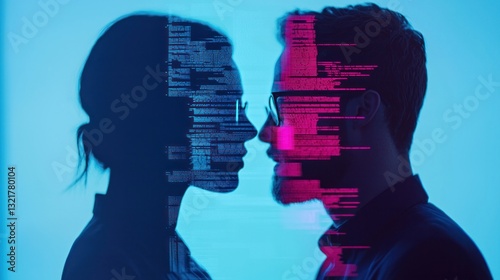 Exploring the intersection of science and technology in human connections digital landscape graphic visualization