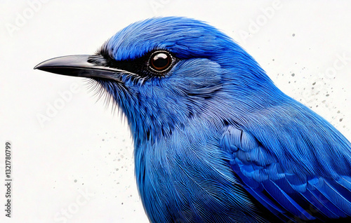 Graceful Bluebird – Watercolor Nature Illustration photo