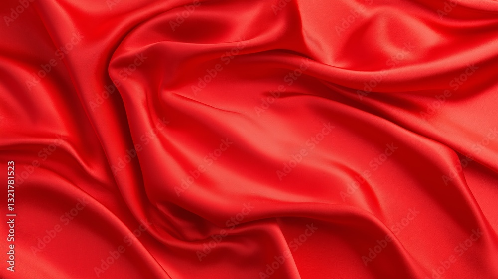 Obraz premium Red silk satin fabric abstract background.AI Generative.