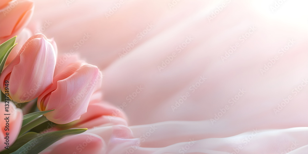 soft pink tulips on sky background. trendy, concept women's day, march, 8th . Wallpaper background. , top view, copy space, spring, summer, macro soft pink tulips on sky background. trendy, concept women's day, march, 8th . Wallpaper background. , top view, copy space, spring, summer, macro