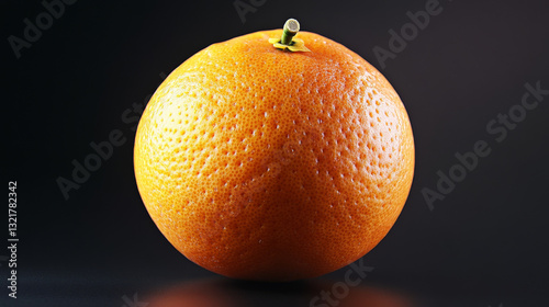 A genetically modified grapefruit is displayed against a black background, visually emphasizing the concept of bioengineered food