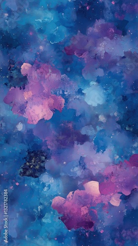 Colorful Cosmic Background With Vibrant Stars and Swirling Clouds in the Galaxy