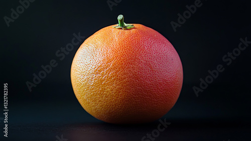 A genetically modified grapefruit is displayed against a black background, visually emphasizing the concept of bioengineered food
