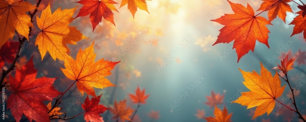 Faded floral wallpaper, autumn leaves overlay, nature, old paper Faded floral wallpaper, autumn leaves overlay, nature, old paper