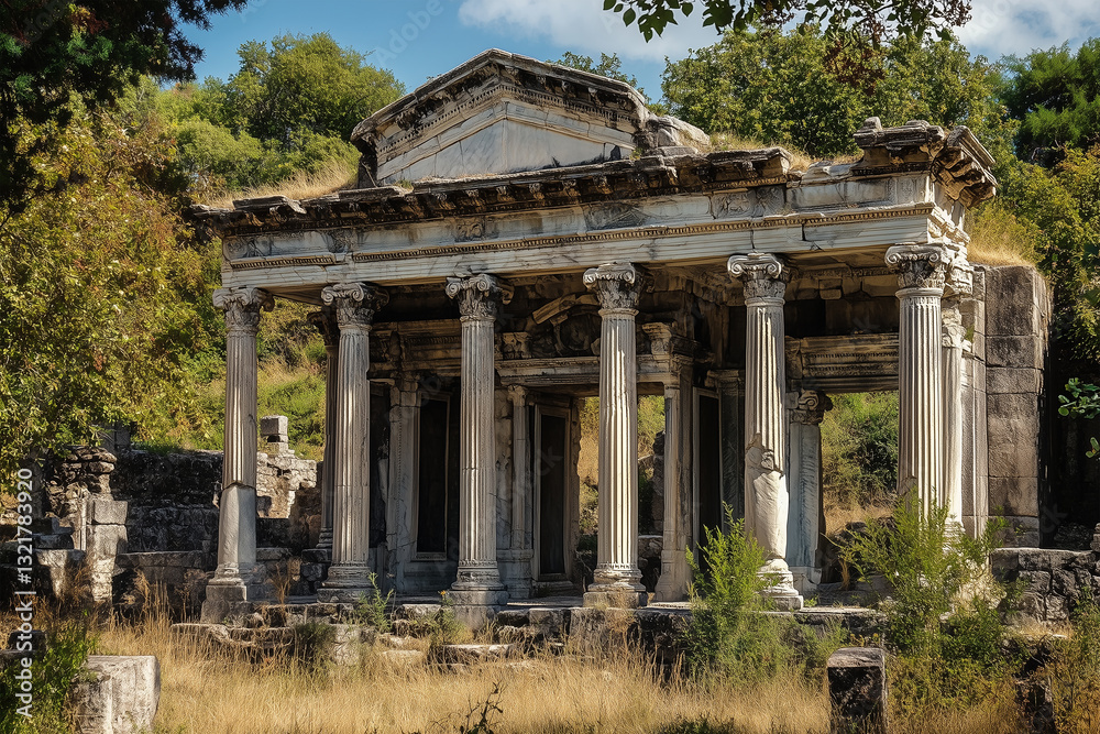 Fototapeta premium Ruins of an old house. Ancient architecture