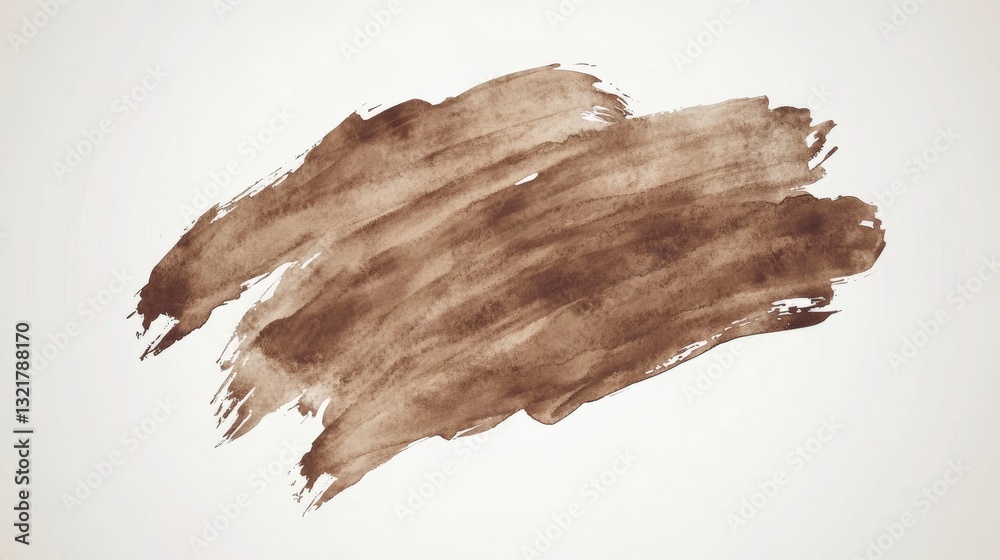Obraz premium Abstract Brown Watercolor Paint Stroke Art