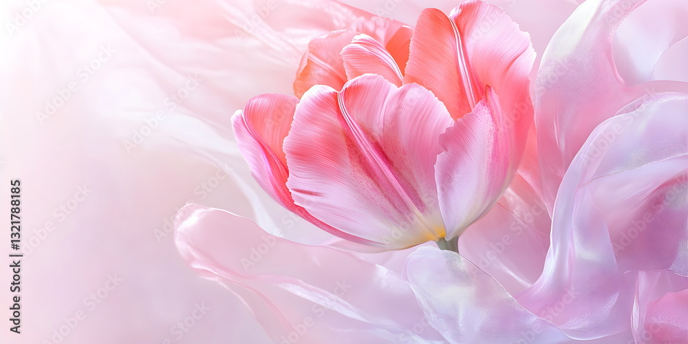 soft pink tulips on sky background. trendy, concept women's day, march, 8th . Wallpaper background. , top view, copy space, spring, summer, macro soft pink tulips on sky background. trendy, concept women's day, march, 8th . Wallpaper background. , top view, copy space, spring, summer, macro