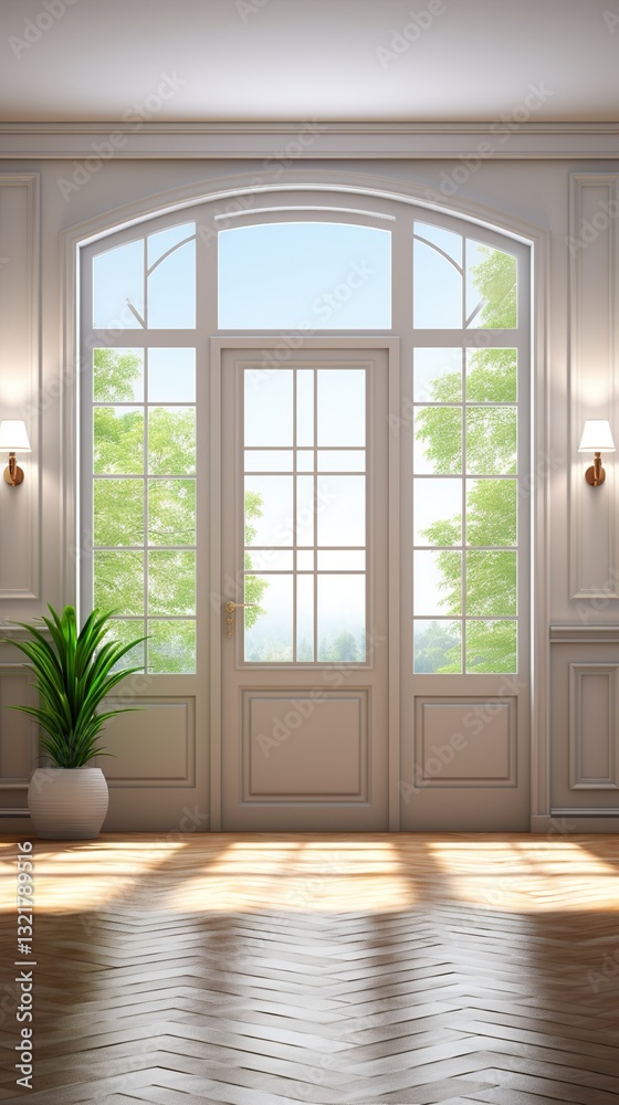 Fototapeta premium empty room with window HD 8K wallpaper Photographic Image