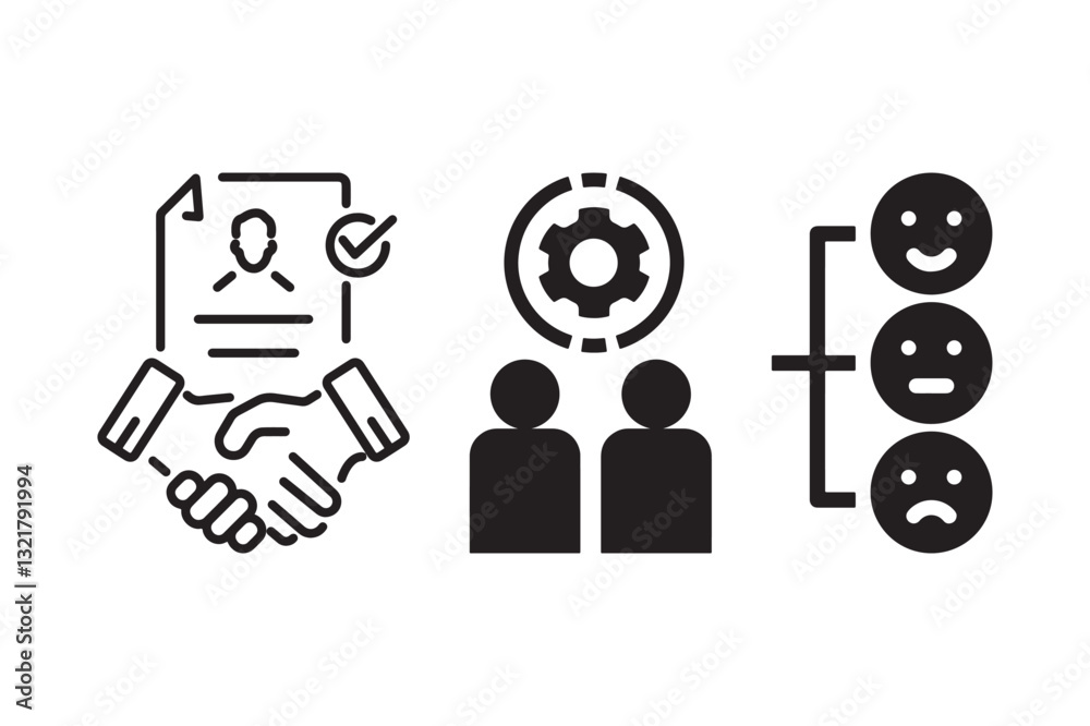 Business Agreement, Collaboration, and Feedback Icon Set. Business Agreement, Collaboration, and Feedback Icon Set.