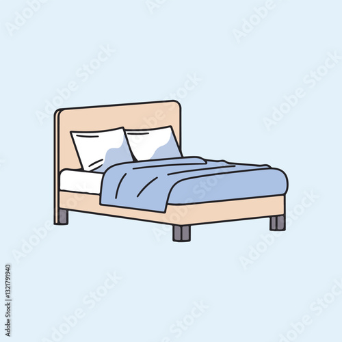 vector of illustration of bed