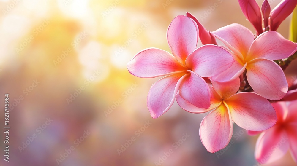 Fototapeta premium Professional Creative Banner Featuring Beautiful Pink Plumeria Flower