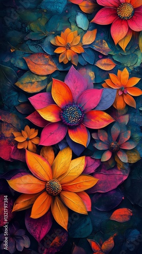 Vibrant Floral Arrangement Showcasing Colorful Blooms Against a Dark Background