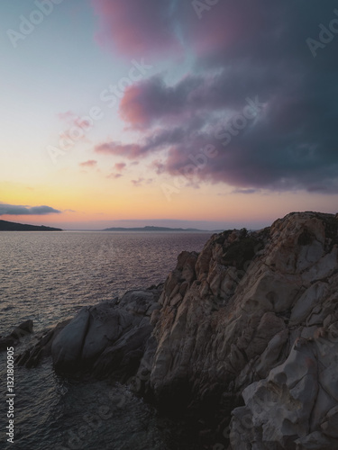 Romantic sunset in Sardinia, Italy 