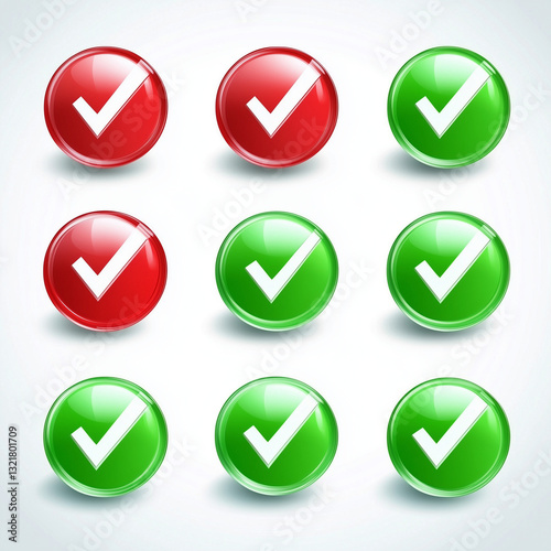 Free Download tick and Cross sign elements. vector buttons for vote, election choice, check marks, approval signs design. Red X and green OK symbol icons check boxes. Check list marks, choice options, survey signs. - GFXLoad