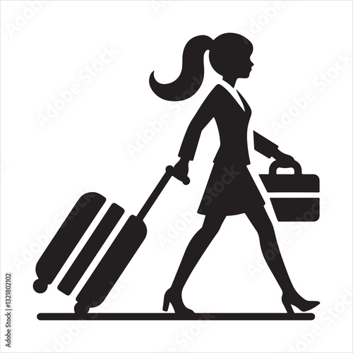 Businessman Silhouette Standing and Walking Vector icon