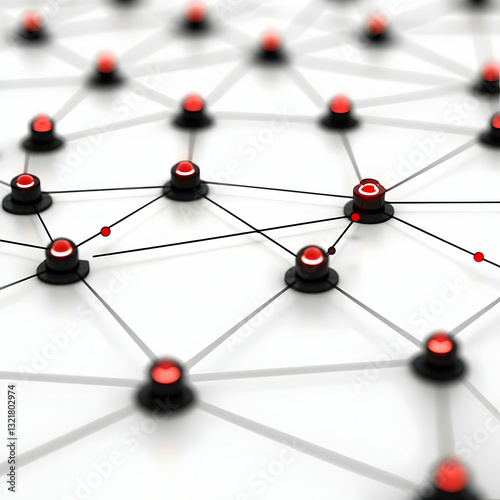 Abstract network graphic showcasing interconnected nodes and links, symbolizing data communication and technology advancements.