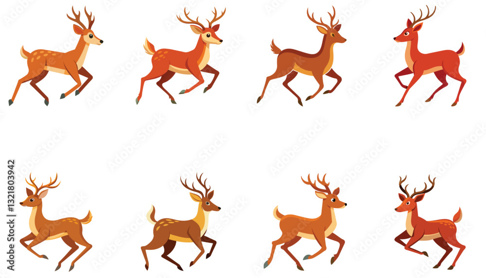 vector set of deer silhouettes vector set of deer silhouettes