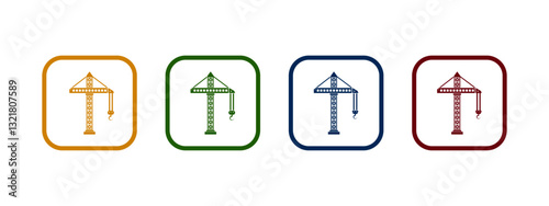 crane building icon vector illustration. crane building icon in different color design.