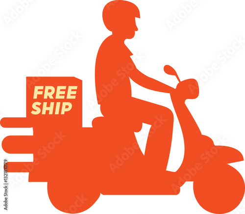 Icon and element Freeship Motobike delivery , logistic of commercial, business, Shipper