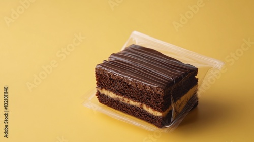 sweet dessert packed in vacuum plastic packaging