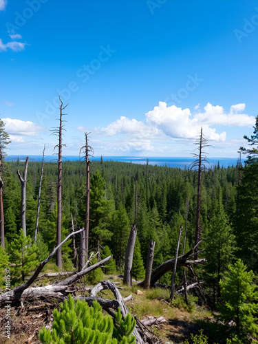 Broken windbreak forest catastrophic natural landscape
