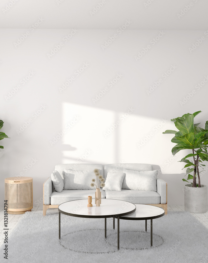 Obraz premium Minimalist 3d render living room interior design 