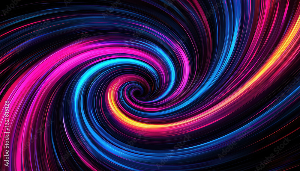 Obraz premium Vibrant cosmic spiral vortex with swirling colors in deep space