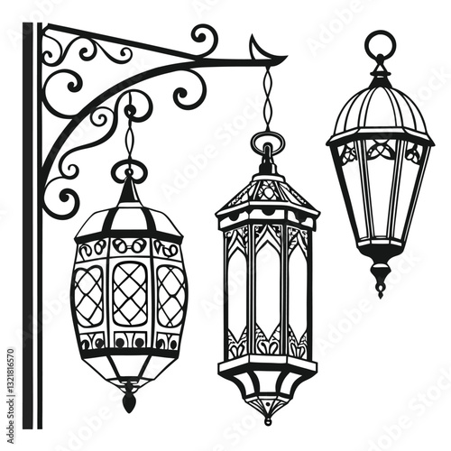 wrought iron street lamp