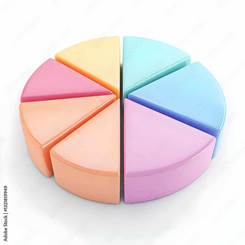 Obraz premium Colorful pie chart segments representing data visualization for business insights and analysis.