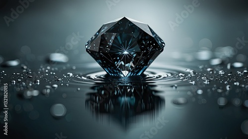 Close-up view of a beautiful diamond on a black background.