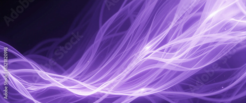 Abstract waves with flowing, purple light trails against a dark background.