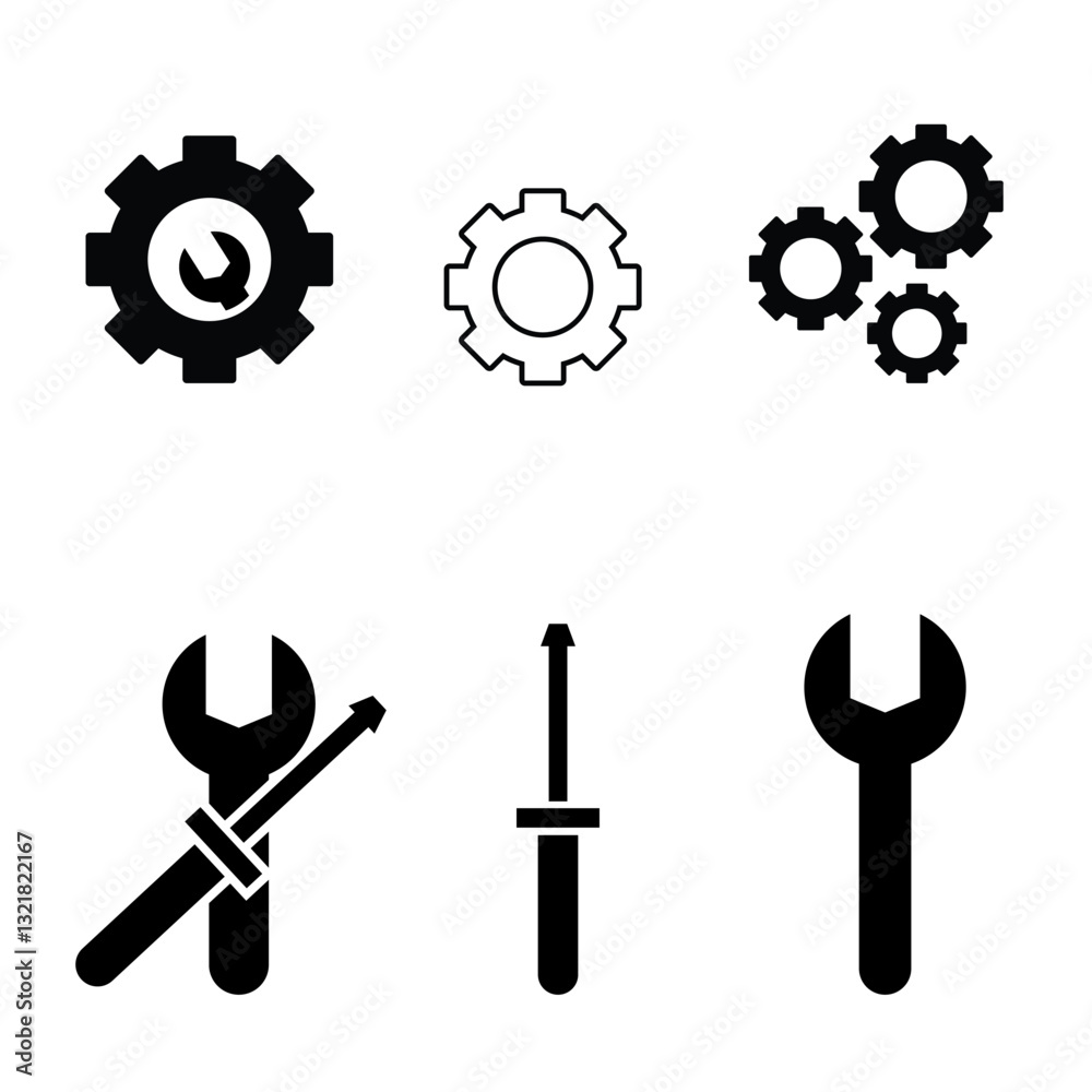 setting icon. Tools, cog, gear sign on isolated background. setting icon. Tools, cog, gear sign on isolated background.