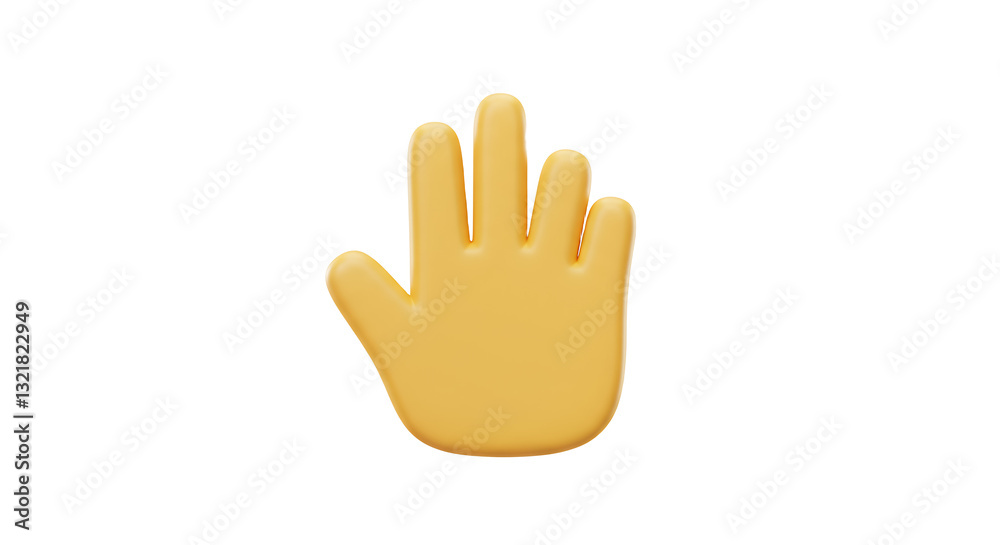 Fototapeta premium Stylized Hand Gesture Depicts Number Four on a White Background