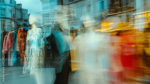 Fashion boutique store blurred background