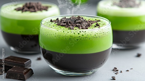 A Matcha Chocolate Tea. Generative AI photo