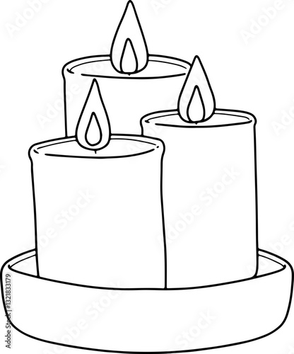 scented candle hand drawn