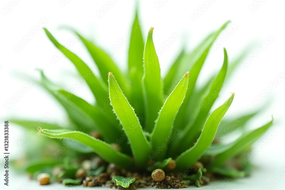 Fototapeta premium Close-up of vibrant green succulent plant with pointed leaves