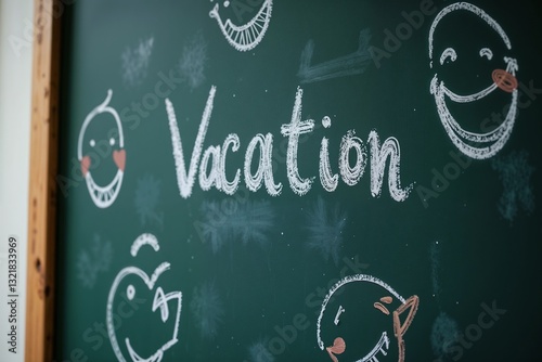 Close-up of a school blackboard with 