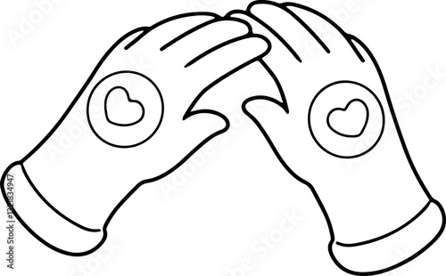 gloves doodle cartoon