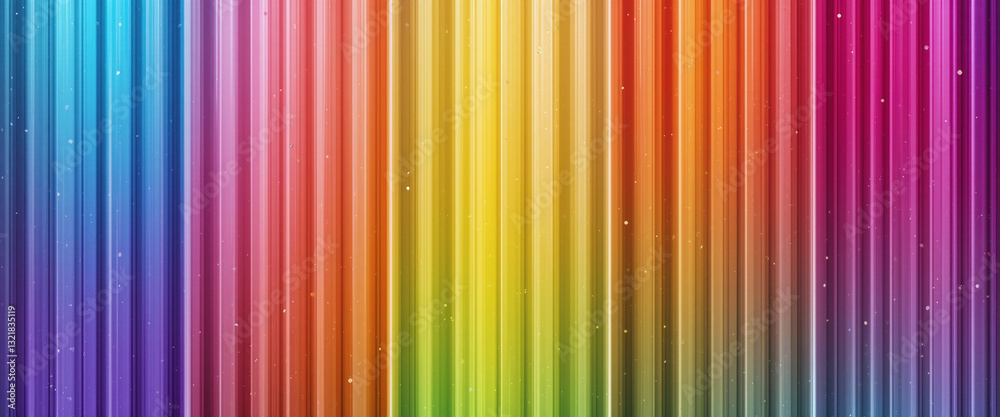 Obraz premium A vibrant spectrum of vertical stripes, blending seamlessly into a rainbow gradient with a soft, glowing effect.