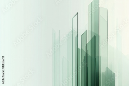 Abstract financial charts in muted green and gray colors against a minimalist background, creating a clean, data-driven aesthetic that enhances analysis