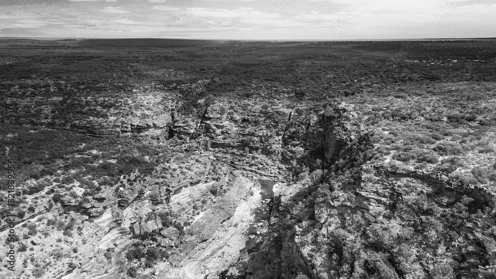 Breathtaking aerial perspective of Z Bend, a unique canyon feature in Kalbarri National Park