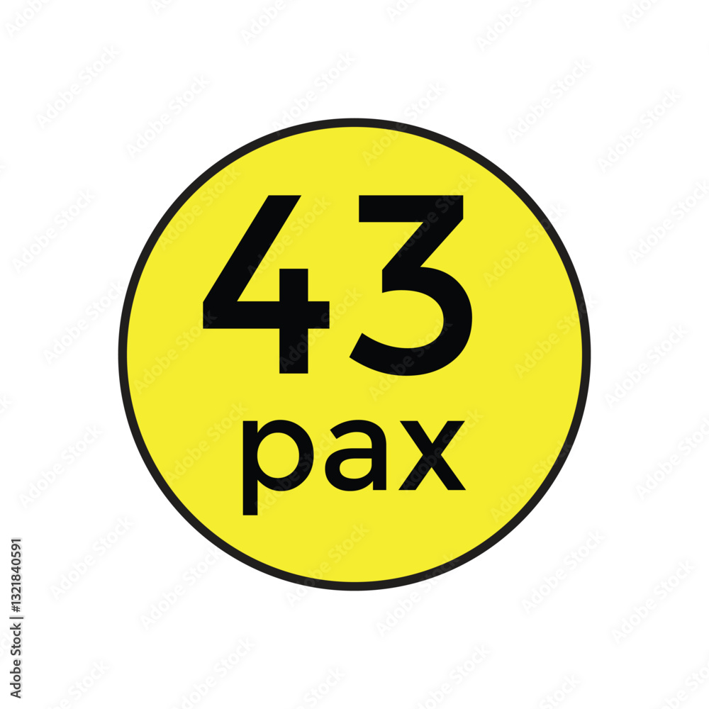 Fototapeta premium 43 pax sticker for commercial vehicles vector illustration