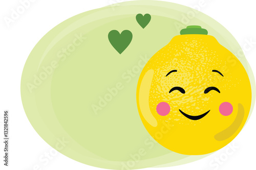 Funny lemon with empty label green background