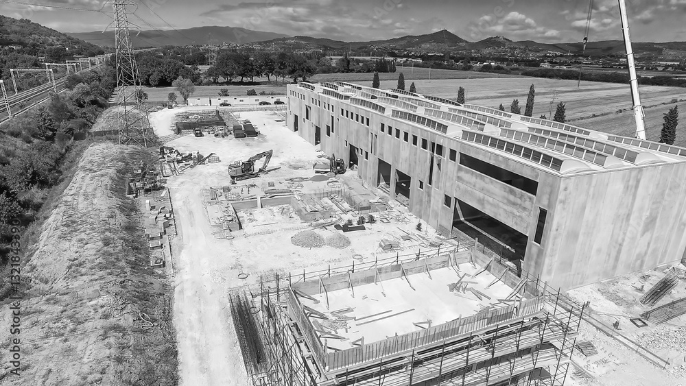 Construction Site Preparation and Foundation Work Begin