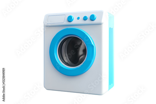 3D icon of a washing machine transparent background PNG 