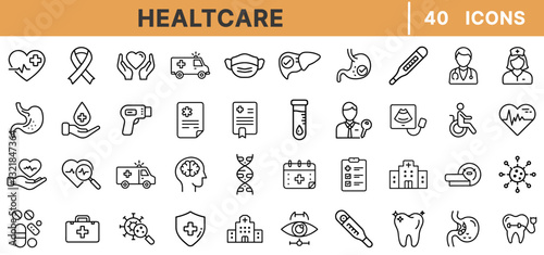 "Healthcare Icons Bundle - Medical, Doctor, Ambulance, Health, Prescription, Hospital, Nurse, Virus, Medical Equipment, Health Care"
