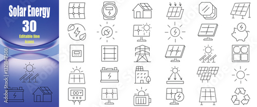 solar energy icons set vector illustration