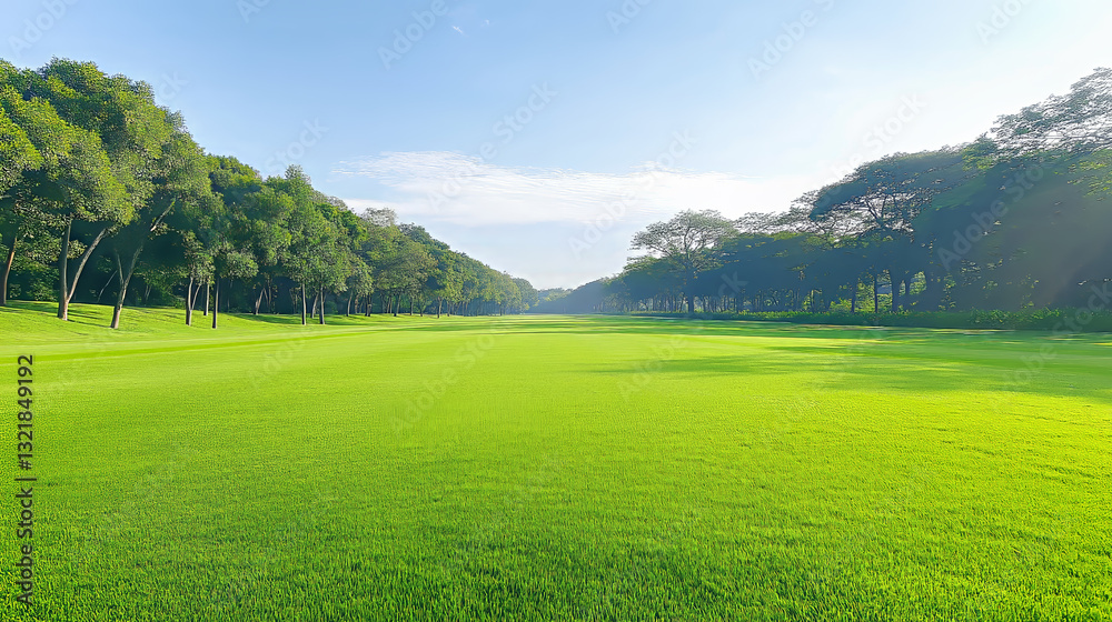 Naklejka premium Fresh green forest scenery